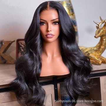 Body Wave Natural Black Color Pre-plucked 13x4 13x6 Lace Front Wigs HD Transparent Brazilian Human Hair wigs for black woman